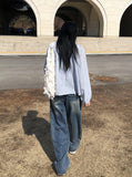 Swan Washing Denim Pocket Wide Pants