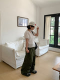 Hutin Nylon Cargo Wide Pants