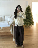 Snowy Nordic Two-Way Knit Zip-Up