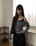 Jinu Sleeve Button Ribbed Wrap Hoodie