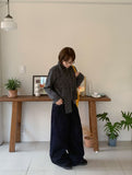Hilpun Dot Wool Knit Cardigan Muffler Set