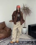 Tona Wrinkle Crop Check Shirt