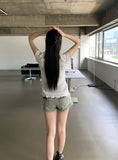Beto Vintage Washing Denim Shorts
