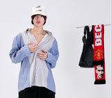 CHECK FABRIC MIX SHIRT