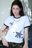 Heart Clef CROP Ringer Short Sleeve Tee