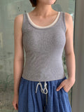 Fushke Color Matching Layered Cap sleeveless