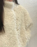 Lour High Neck Vintage Fur Jacket
