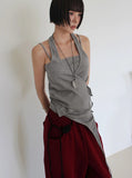 (2-way) WRAP HALTER SLEEVELESS