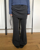 Laden Shirring Bootcut Skirt Pants