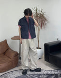 Lupen pintuck wide cotton pants