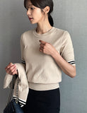 Sade Color Matching Short Sleeve Knit