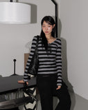Tsuta Stripe Slim Hooded T-Shirt