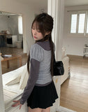 [Fake Layered] Hein Puff Ribbon Short Sleeve Layered T-Shirt Set
