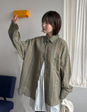 [unisex] Hellan Vintage Stripe Over Shirt