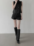 Teeth Adjust Cotton Shorts