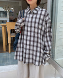 [unisex] Shudel Summer Seersucker Check Over Shirt