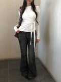 Kojin Studded Wrap Tie Off-Shoulder T-Shirt