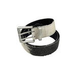 Gradient eyelet denim belt