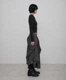 Asymmetrical Draped Layered Long Skirt