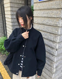 Drew Corduroy Color Matching Button String Overfit Long Sleeve Jumper
