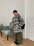 [unisex] Donico Check Duffel Quilted Hood Half Coat