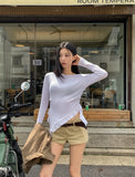 Modney pintuck tail shirring long sleeve
