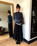 Pulha Slit Half-Neck Long Sleeve T-Shirt