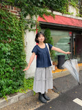 Gelter Summer Raw Denim Short Sleeve Blouse