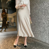 Mud Satin Flare Skirt