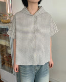 Meters Summer Check Hood Short Sleeve Shirt