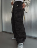 Coil camo snap parachute pants