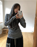 Bio Stripe Long Hoodie