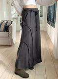 Leto Strap Belt Cut Banding Pile Long Skirt