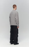 SIDE BUTTON BOUCLE KNIT