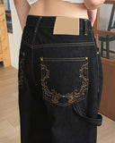 Chant Twist Embroidered Carpenter Raw Denim Pants