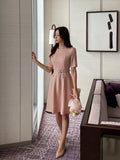 Louin Tweed Belted Mini One Piece