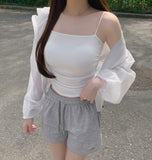 See-through High-Neck Lovely Frill Crop Summer Windbreaker