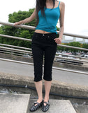 Menie Slit Span Capri Pants