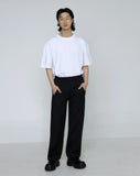 Zipper Semi Wide Banding Slacks