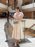 Cellua Pleated Flare Long Skirt