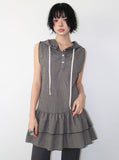 BREEZY CHECK HOOD DRESS