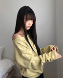 Tempu Star Studded Sleeve Shirred Off-Shoulder Sweatshirt
