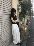Bamo Pintuck Wide Cotton Pants