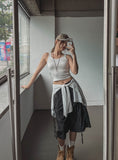 Multi-pocket D-ring Nylon Bermuda Pants