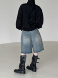 Quartet washed Bermuda denim