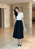 Lovin Banding Pintuck Flare Skirt