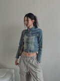 chade span biker denim jacket