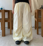 Romu banding string nylon wide parachute pants