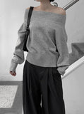 Leno One-Shoulder Off-Knit Top