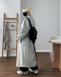 Maxi High Neck String Coat